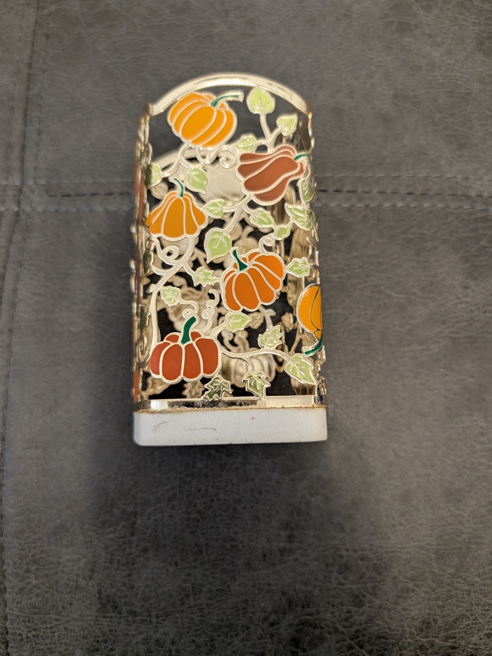 Bath And Body Works Autumn Pumpkin Cutout Metal Soap Dispenser Holder